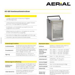 Datenblatt AERiAL - AD 420 Luftentfeuchter